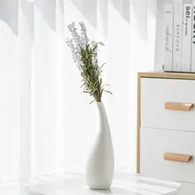 モダンシンプルな陶器製花瓶【フェイクフラワー・インテリア装飾用】