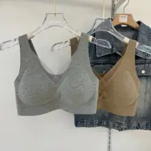 秋冬向け極上の柔らかさのVネックノンラインブラジャー【クロスデザイン・軽量・反重力効果】