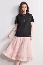 色合いが魅力的なドッキングワンピース【ゆったりしたシルエット・チュニックスタイル・中長丈】（セットアップ対応）