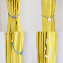 モダン中華スタイルのカーテン用磁気留め具【綿素材・花模様・カラーボール付き】