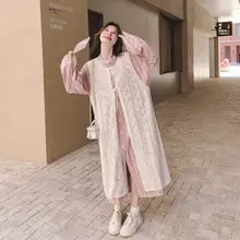 秋の少女スタイル！チェック柄シャツワンピースとニットカーディガンの重ね着（セットアップ対応）