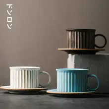 陶器 コーヒーカップ&ソーサー 家庭用 アフタヌーンティー レトロ風 手作り 日本風