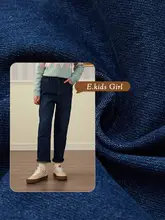 刺繍デザインの暖かいデニムパンツ【男女兼用・カジュアルストレート】