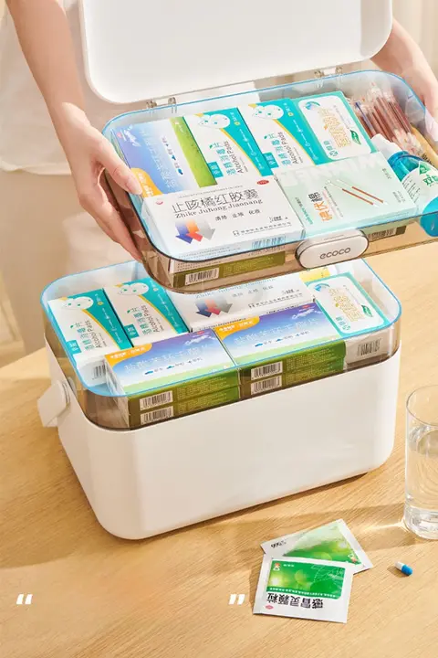大容量 薬箱【家庭用・多層収納・便利な持ち運び】