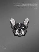 犬の頭の布パッチ【動物刺繍・リペア用・自己粘着タイプ】