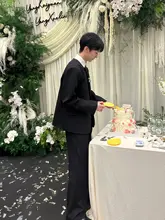 したスタイルの男性用スーツ【丸首・おしゃれ・カジュアル】（セットアップ対応）