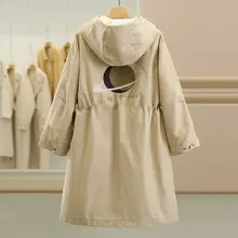 おしゃれなプリント付きフードコート【白鹅绒・冬用・防寒対応】