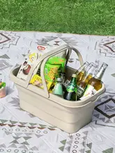 アウトドア用折りたたみ収納ボックス【ピクニック用・キャンプ用・収納バスケット】