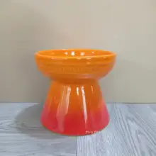 ペット用陶器ボウル【猫・犬用・食器・防倒れ機能・高脚・首保護デザイン】