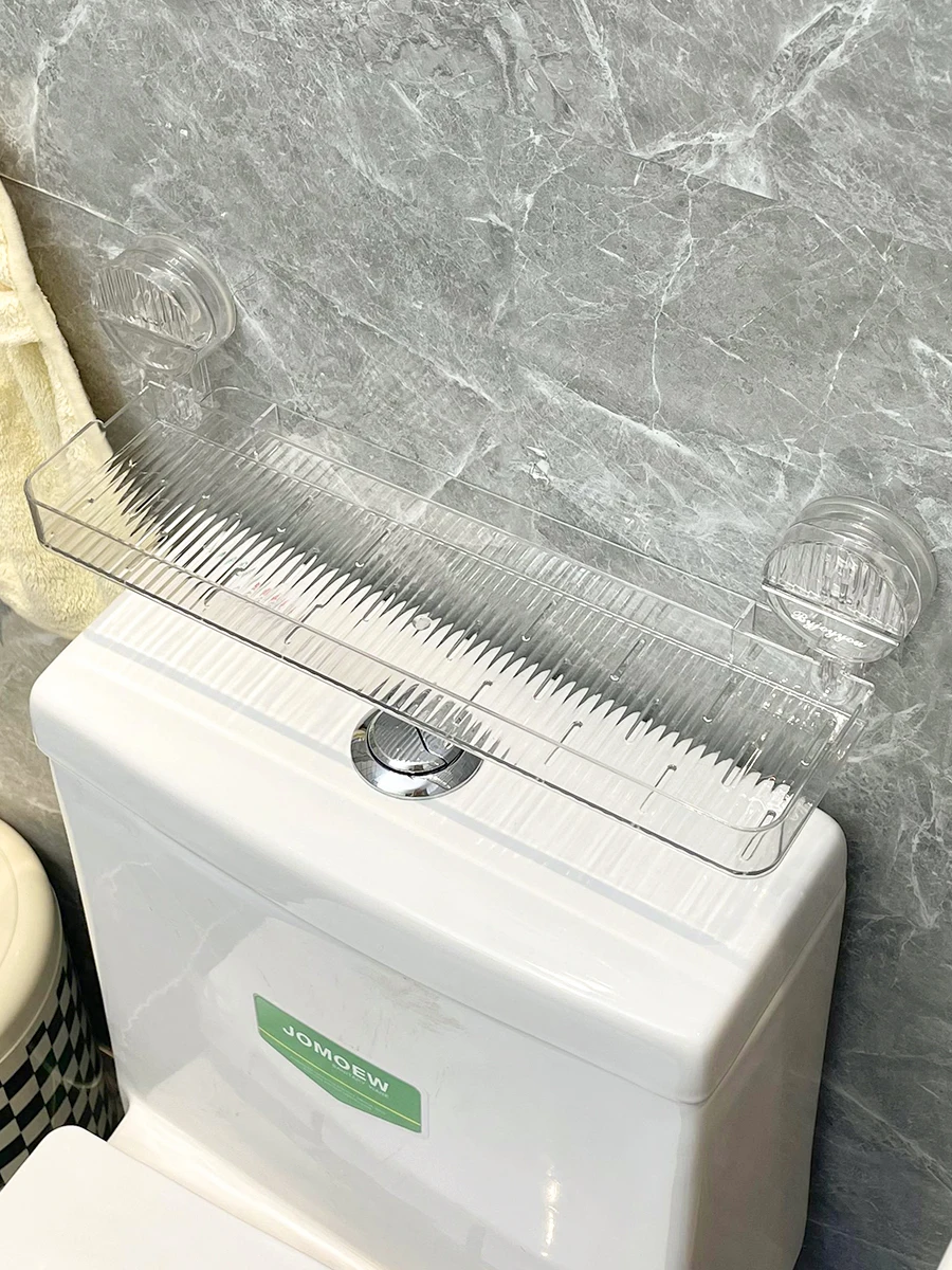 トイレ上部用吸盤式収納ラック：狭いスペースでも効率的な衛生用品収納を実現