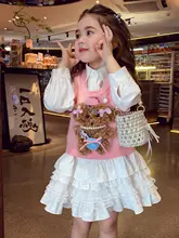 ワンピース ベスト キッズ ガールズ 2点セット おしゃれ 韓流 春物