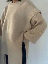 着脱可能な袖付きニットタンクトップ【不規則なデザイン・ニット・春秋用】