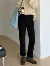 冬用ストレッチデニムパンツ【女性用・ブラック・ニッパータイプ・発熱素材】