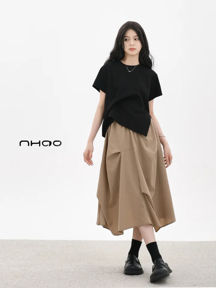 夏用ファッションワンピース【Tシャツとスカートの2点セット】【スタイルアップ・女性用】（セットアップ対応）