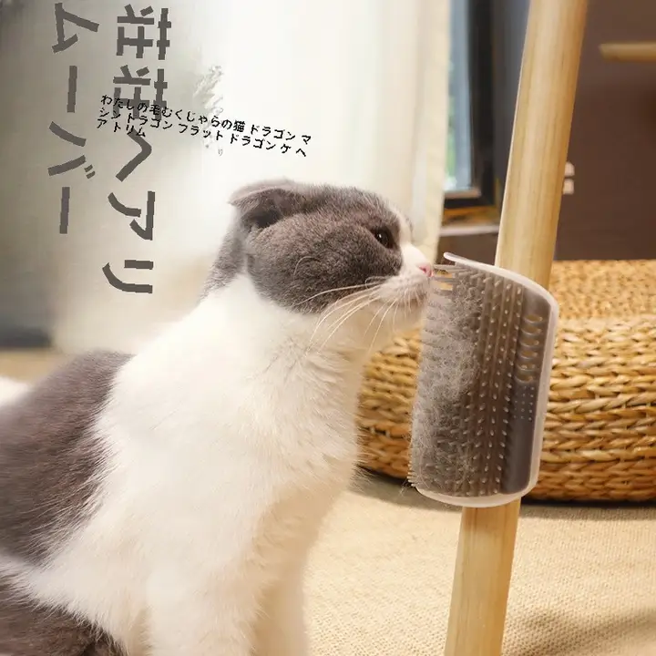 キャットコーナー毛づくろい器【マッサージブラシ・猫用・顔擦り・爪とぎ】