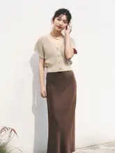 和紙風ニットベスト【さわやかなVネック・無地・金属ボタン付き・ノースリーブ】