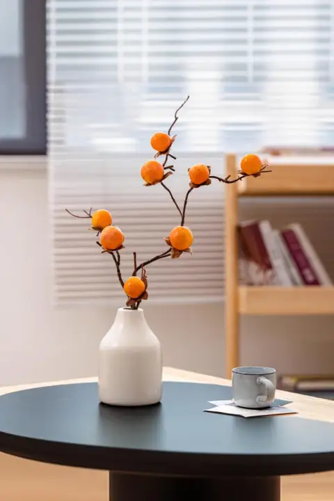 造花 柿の実 枝物 リアル 上品 リビング インテリア 飾り フラワーアレンジメント
