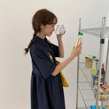 刺繍入り半袖ワンピース【ゆったりシルエット・夏用・カジュアル】（セットアップ対応）