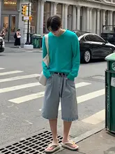 Vネックニット長袖Tシャツ【男性用・ゆったりフィット・防紫外線・通気性抜群】