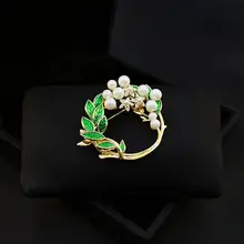レトロスタイルの栀子花ブローチ【スーツアクセサリー・高級カーディガン用・固定用】
