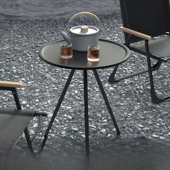 アウトドア折りたたみキャンプテーブルセット【アルミ合金製・超軽量・円形テーブル】