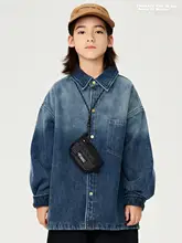 ブルーグラデーションフリースデニムシャツ【ユニセックス・秋冬用】