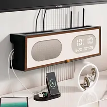穴あけ不要 Wi-Fiルーター置き棚【壁掛け対応・万年カレンダー・収納ボックス】