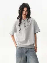 ヴィンテージ風 ハンドステッチ ヘンリーネックニットTシャツ【男女兼用・夏用】