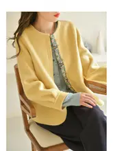 シンプルなリバーシブルウールコート【秋冬用・ラウンドネック・女性用】