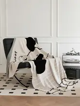 ミストフォレストデザイン 犬柄コットンニットブランケット【ソファ用・オフィスインテリア・肌触り良い】
