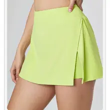 夏用ハイウエスト半身スカート【ヨガ・テニス対応・速乾・高めのスリット・体型カバー】（セットアップ対応）