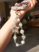 個性的なスマホ用ストラップ【ビーズ・スワロフスキー・星モチーフ・DIY手作り】