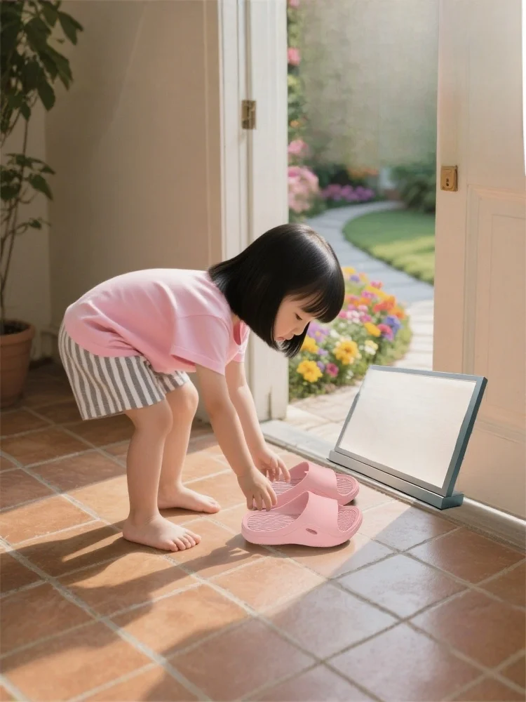 子供用滑り止めサンダル：三歳女児向けの安全で快適な夏用ホームシューズ