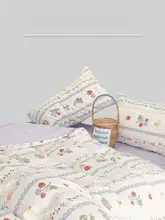 可愛いウサギ柄のピンク色シーツ【全棉・女の子向け・ベッドリネン】（セットアップ対応）