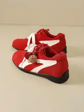 赤色のインソール内蔵スニーカー【バレエスタイル・厚底・軽量】