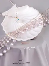 パールチェーン付きハンドメイドフラワーピアス＆ロングネックレス【DIY素材・タッセルデザイン】