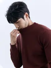 秋冬用 純羊毛ニット インナーシャツ【メンズ・高級感・赤色】