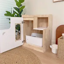 無垢材使用 猫用トイレボックス【防漏・におい対策・猫砂置き場】