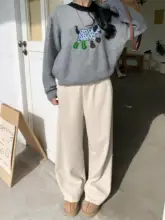 冬用プリーツパンツ【厚手・フィット・ベージュ】（セットアップ対応）