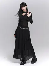 シンプルで上品な黒のドレス【高級感・秋用・韓国スタイル】（セットアップ対応）
