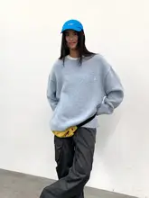 粗編みデザインの秋冬用暖かニットトップス【ウール製・カジュアルスタイル】