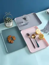 長方形プラスチック製トレイ【シンプル・家庭用・飲料や果物の収納に最適】