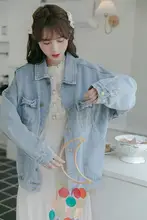 デザイン性の高いデニムジャケット【春秋用・韓国風・オーバーサイズ・女性用】