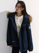 冬用ダウンジャケット【韓国風・厚手・フード付き・カジュアルデザイン】
