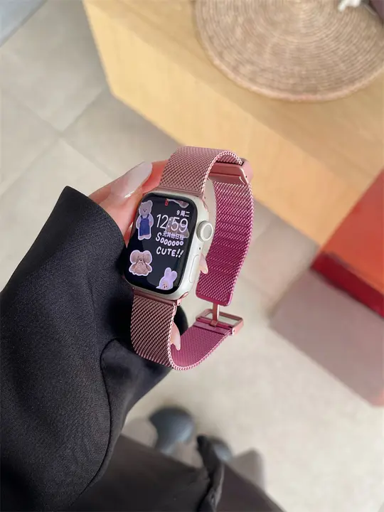 アップルウォッチ用 ミラネーズスタイルメタルバンド【磁気折りたたみ式・グラデーションカラー・高級感】
（セットアップ対応）