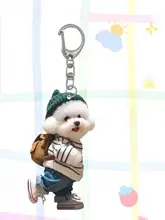 可愛いテディベアデザインのアクリルキーホルダー【バッグチャーム・高級感あり】