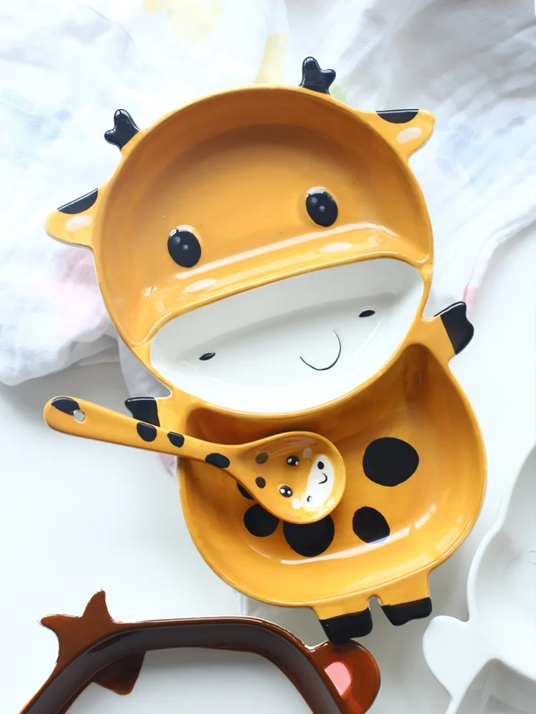 モンキーグリッドディナープレート：子供向けのかわいい動物モチーフ陶器飯盤の実用性と使い方