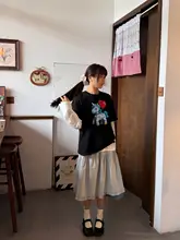 女性用 Aラインスカート【夏用・優しい風合い・フリル付・ゴムウエスト】