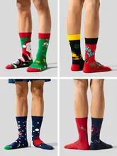 クリスマスソックス メンズ レディース コットン ミドル丈 カップル ギフト プレゼント 秋冬 トレンド