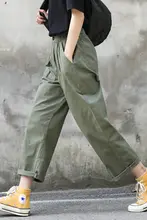 ミリタリーグリーンのワイドレッグパンツ【フィット・カジュアル・夏用】（セットアップ対応）